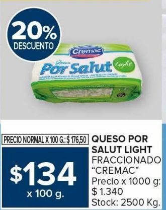 Carrefour Maxi Queso por salut light cremac fraccionado x 100g oferta