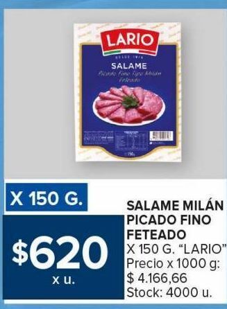 Carrefour Maxi Salame milán picado fino feteado x 150g lario oferta