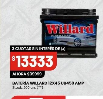 Changomas Batería willard oferta