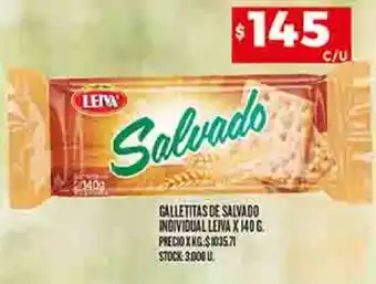 Supermercados DIA GALLETITAS DE SALVADO INDIVIDUAL LEIVA X 140 G oferta