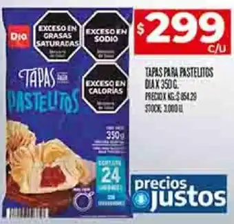 Supermercados DIA TAPAS PARA PASTELITOS DIA 350G oferta