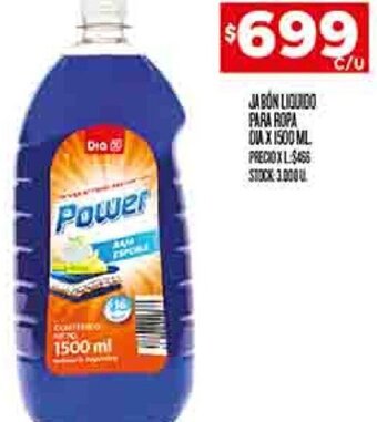 Supermercados DIA JABON LIQUIDO PARA ROPA DIA X 1500ML oferta
