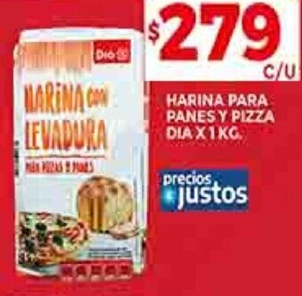 Supermercados DIA HARINA PARA PANES Y PIZZA DIA X1KG. oferta