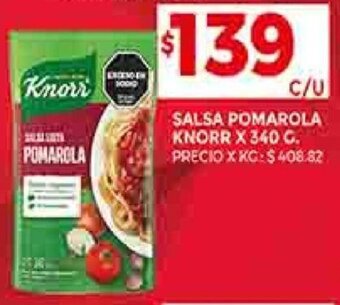 Supermercados DIA SALSA POMAROLA KNORR X 340 G oferta