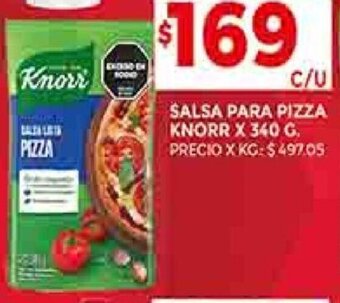 Supermercados DIA SALSA PARA PIZZA KNORR X 340 G. oferta