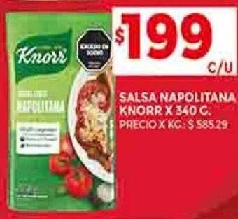 Supermercados DIA SALSA NAPOLITANA KNORR X 340 G. oferta