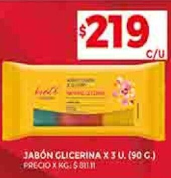 Supermercados DIA JABÓN GLICERINA X 3 U. oferta