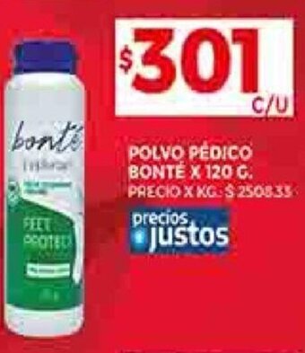 Supermercados DIA POLVO PÉDICO BONTÉ X 120 G oferta