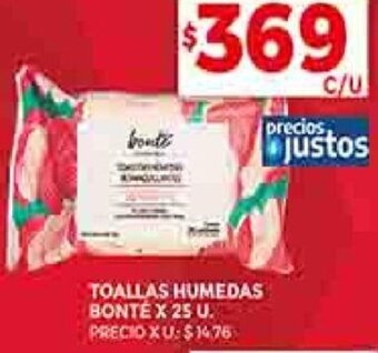 Supermercados DIA TOALLAS HUMEDAS BONTE X 25 U. oferta