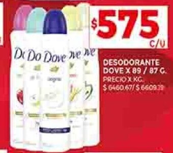 Supermercados DIA DESODORANTE DOVE X 89 / 87 G. oferta