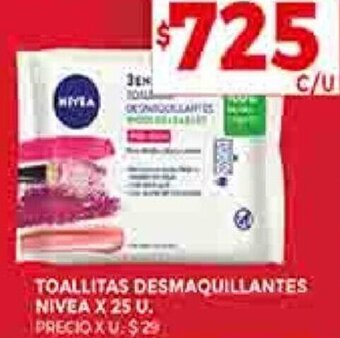 Supermercados DIA TOALLITAS DESMAQUILLANTES NIVEA X 25 U. oferta