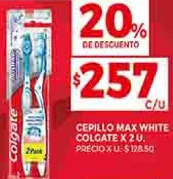 Supermercados DIA CEPILLO MAX WHITE COLGATE X 2 U. oferta