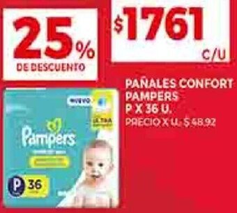 Supermercados DIA PAÑALES CONFORT PAMPERS PX 36 U oferta
