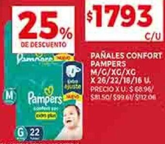 Supermercados DIA PAÑALES PREMIUM CARE PAMPERS M/G/XG/XG oferta