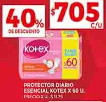 Supermercados DIA PROTECTOR DIARIO ESENCIAL KOTEX X 60 U. oferta