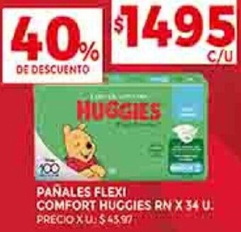 Supermercados DIA PAÑALES FLEXI COMFORT HUGGIES RN X 34 U. oferta