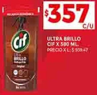 Supermercados DIA ULTRA BRILLO CIF X 380 ML. oferta
