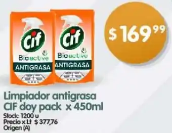 Supermercados Buenos Días Limpiador antigrasa CIF doy pack x 450ml oferta