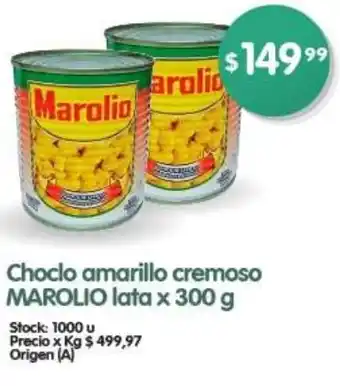Supermercados Buenos Días Choclo amarillo cremoso MAROLIO lata x 300 g oferta