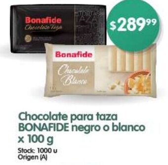 Supermercados Buenos Días Chocolate para taza BONAFIDE negro o blanco x 100 g oferta