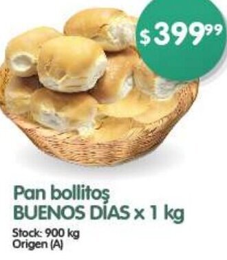 Supermercados Buenos Días Pan bollitos BUENOS DÍAS x 1 kg oferta