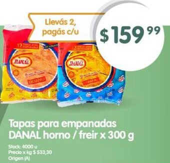 Supermercados Buenos Días Tapas para empanadas DANAL horno / freir x 300 g oferta