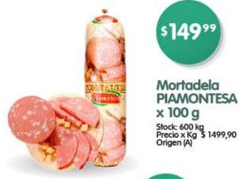Supermercados Buenos Días Mortadela PIAMONTESA X 100G oferta