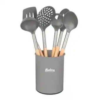 Frávega Set de 6 utensilios de nylon hudson gris oferta