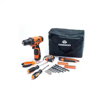 Frávega Taladro inalámbrico daewoo dacd1210ck + bolso y accesorios oferta