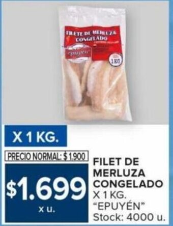 Carrefour FILET DE MERLUZA CONGELADO X 1 KG. "EPUYÉN" oferta