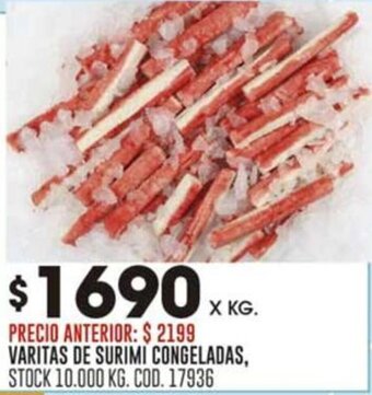 Coto VARITAS DE SURIMI CONGELADAS, oferta