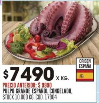 Coto PULPO GRANDE ESPAÑOL CONGELADO, oferta