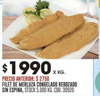 Coto FILET DE MERLUZA CONGELADO REBOZADO SIN ESPINA, oferta