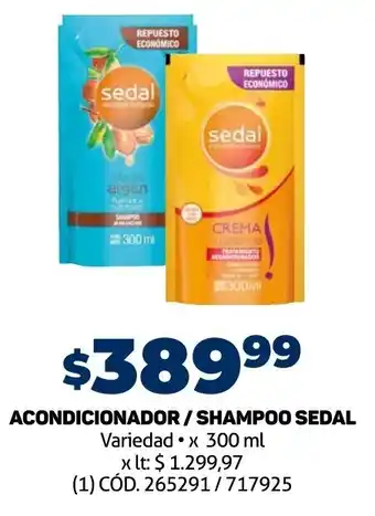 Makro ACONDICIONADOR/SHAMPOO SEDAL Variedadx 300 ml oferta