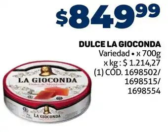 Makro DULCE LA GIOCONDA Variedad x 700g oferta
