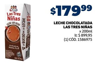 Makro LECHE CHOCOLATADA LAS TRES NIÑAS x 200ml oferta