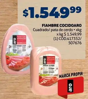 Makro FIAMBRE COCIDOARO Cuadrado/ pata de cerdo • xkg oferta