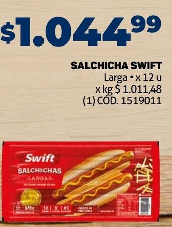 SALCHICHA SWIFT Larga x 12 u