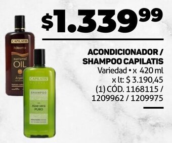 Makro ACONDICIONADOR/ SHAMPOO CAPILATIS Variedad x 420 ml oferta