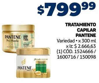 Makro TRATAMIENTO CAPILAR PANTENE Variedad x 300 ml oferta