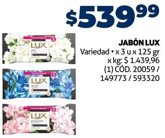 Makro JABÓN LUX X 3U X 125GR oferta