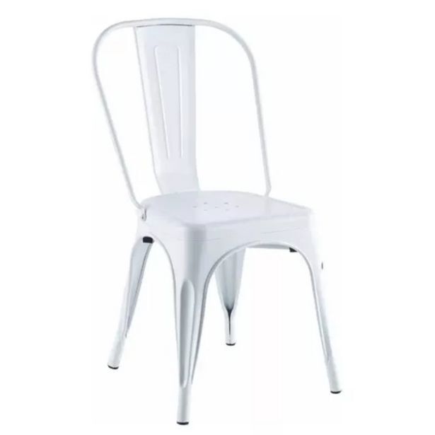 Tio Musa Silla comedor garden life metal reforzado apilable tolix blanca oferta