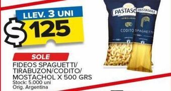 Carrefour Maxi Fideos sole x 500g oferta