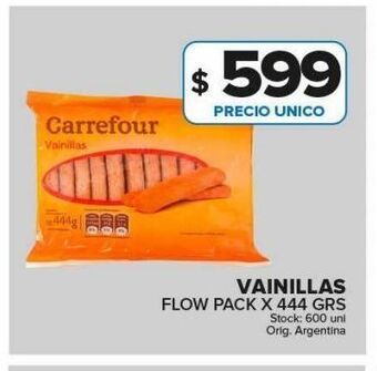 Carrefour Maxi Vainillas flow pack x 444g oferta