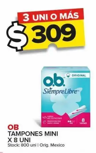 Carrefour Maxi Tampones ob mini x 8uni oferta