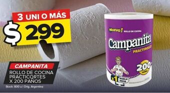 Carrefour Maxi Rollo de cocina campanita practicortes x 200paños oferta