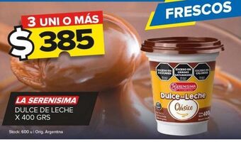Carrefour Maxi Dulce de leche la serenísima 400g oferta