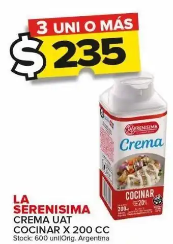 Carrefour Maxi Crema uat cocinar la serenísima x 200cc oferta