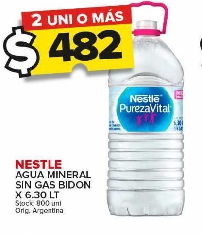 Carrefour Maxi Agua mineral nestlé sin gas bidón x 6,30l oferta