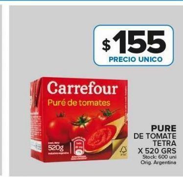 Carrefour Maxi Puré de tomate carrefour x 520g oferta